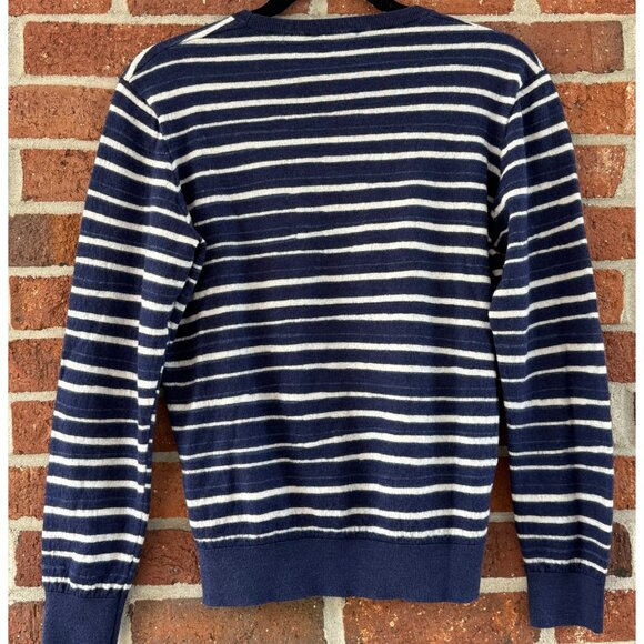 Peter Millar Women’s M Navy White Stripe Wool Silk Linen Sweater - Picture 4 of 9